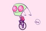  alien antennae backpack clothing gloves green_skin humor invader_zim irken meme red_eyes simple_background solo speech_bubble unicycle zim 