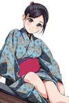  black_hair eyebrows_visible_through_hair highres japanese_clothes kimono looking_at_viewer matsunaga_kouyou original short_hair simple_background solo white_background 