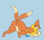  2016 2_tails all_fours anthro anthrofied anus areola ass_up big_breasts big_butt black_eyes black_nose blue_background breasts brown_fur butt clitoris female floatzel fur half-closed_eyes looking_at_viewer lurkingtyger mammal multi_nipple multi_tail mustelid nintendo nipples nude open_mouth pink_nipples pok&eacute;mon pok&eacute;morph pussy raised_tail simple_background solo teats teeth tongue video_games 