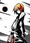  black_moon blonde_hair hair_ribbon highres moon red_eyes ribbon rumia shukusuri sketch solo touhou 