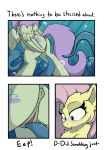  anus blue_eyes blush bubble butt comic cutie_mark english_text equine eyelashes female fluttershy_(mlp) friendship_is_magic fur hair livinthelife0friley mammal my_little_pony outside pegasus pink_hair pussy rear_view short_ears spread_pussy spreading tentacles text underwater water wings yellow_fur 