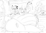 2023 anthro belly big_belly cubone female generation_1_pokemon generation_2_pokemon group huge_belly hyper hyper_belly marowak nintendo obese outside overweight pichu plant pokemon pokemon_(species) simple_background sleeping thatoneaceguy tree white_background wooper