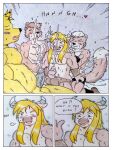 2_horns 3_fingers 5_fingers absurd_res anal anthro athletic athletic_anthro athletic_male barazoku belly biceps black_bracelet black_nose black_penis blizzard_entertainment blonde_hair blue_eyes blush blush_lines bodily_fluids bottomwear bovid bovid_horn bovine bovine_ears bovine_horn bracelet brown_body brown_bracelet brown_clothing brown_fur brown_hair brown_underwear bull_horn canid canine clothing comic comic_panel cum cum_inside cumshot dashfox dashthefox dialogue ebro ejaculation english_text erection eyes_closed fill_(furryratchet) fingers fluffy fluffy_tail foursome fox fur genital_fluids genitals glowing grey_hair group group_sex hair hi_res horn humanoid_genitalia humanoid_penis jewelry kai_(dash_fox) long_hair magic male male/male male_penetrated male_penetrating male_penetrating_male mammal manly moan multicolored_body multicolored_fur musclegut muscular muscular_anthro muscular_arms muscular_male mustelid nude open_mouth orgasm orgasm_face otter pecs penetration penile penis rodent sciurid sex simple_background speech_bubble spell sweat sweatdrop tail tauren teeth text thick_penis traditional_media_(artwork) tree_squirrel underwear vein veiny_penis warcraft yellow_body yellow_fur