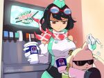 annoyed anthro baja_blast bandai_namco black_hair clothing digimon digimon_(species) digimon_story:_time_stranger dress duo eyewear female fur hair hat headgear headwear hi_res human long_ears male mammal mountain_dew sunglasses supermondobeat terriermon white_body white_fur 