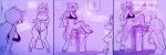 50m3b0dyc4k3 anthro bathroom blush bodily_fluids bovid breasts canid canine canis caprine clothed clothing comic desperation digital_media_(artwork) drinking drinking_urine duo english_text female female/female fur furniture genital_fluids genitals goat hair hi_res humanoid_genitalia mammal omorashi open_mouth peeing peeing_on_another peeing_on_breasts peeing_on_chest peeing_on_furniture power_pissing pussy sitting_on_toilet small_pussy smile spread_legs spreading standing text urine urine_in_mouth urine_on_breasts urine_on_chest urine_pool urine_stream watersports wolf