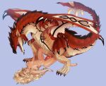 big_dom_small_sub big_penis blonde_hair bulge capcom cloacal_penis dominant duo female feral flying_wyvern gemma_(monster_hunter_wilds) genitals hair hi_res holoeclvpse human human_penetrated male male/female mammal monster monster_hunter penetration penis rath_wyvern rathalos reptile scalie simple_background size_difference