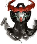  accelaangl biomechanical commentary english_commentary gquuuuuux green_eyes gundam gundam_gquuuuuux head_only highres looking_at_viewer mecha mecha_focus mobile_suit no_humans robot science_fiction solo v-fin 
