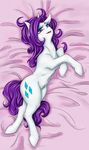  2016 absurd_res alcor90 blue_eyes cutie_mark equine eyelashes eyeshadow female feral friendship_is_magic fur hair hi_res hooves horn long_hair lying makeup mammal my_little_pony on_side open_mouth purple_hair rarity_(mlp) solo unicorn white_fur 