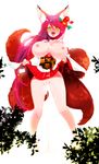  animal_humanoid arneipia big_breasts blush breasts canine clothed clothing clothing_lift female flashing fox fox_humanoid green_eyes hair humanoid lactating long_hair mammal messy milk multi_tail nipples open_mouth pale_skin pose pussy_juice red_hair skimpy skirt skirt_lift solo standing voluptuous 