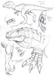  ambiguous_gender claws dinosaur king_kong_(copyright) matt_frank pencil_(artwork) scales scalie scar sketch slit_pupils solo spikes teeth theropod traditional_media_(artwork) tyrannosaurus_rex 