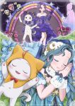  3girls :3 ahoge animal aqua_hair bare_legs bare_shoulders blue_bow blue_dress blue_hat blue_ribbon bow bowtie braid brooch brown_eyes cat celestial_whispers_(infinity_nikki) choker cloak closed_eyes closed_mouth clothed_animal cloud_hair_ornament commentary_request crescent crescent_hair_ornament dreaming dress ear_covers elbow_gloves eyelashes fashion_show fingernails flower forehead frilled_cloak fur_choker fur_wrist_cuffs gloves gown hair_bun hair_ornament hand_on_own_hip happy hat highres holding holding_sign hood hood_up hooded_cloak infinity_nikki jewelry judge lace-trimmed_choker lace-trimmed_dress lace-trimmed_gloves lace-trimmed_wrist_cuffs lace_trim lemo_rinn lipstick locked_arms long_dress long_hair long_legs low_twin_braids lying makeup momo_(nikki) momo_longlegs_(infinity_nikki) multiple_girls navel necklace nightcap nightgown nikki_(nikki) nikki_(series) off-shoulder_dress off_shoulder on_back on_grass outstretched_arms outstretched_hand own_hands_together parted_bangs pawpads pillow pink_flower pink_lips pink_nails puffy_short_sleeves puffy_sleeves purple_bow purple_bowtie purple_cloak purple_dress purple_eyes purple_gloves purple_hair rainbow red_bow red_bowtie ribbon runway short_hair short_sleeves sign silhouette single_hair_bun smile sparkle star_(symbol) star_brooch star_necklace star_sea_(nikki) straight_hair strapless strapless_dress sunflower traditional_bowtie twin_braids updo very_long_hair waist_bow whiskers white_cat white_choker white_wrist_cuffs wrist_cuffs yellow_cloak 