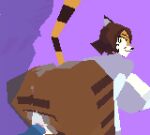 2024 3d_(artwork) animated anthro balls big_breasts big_butt breasts butt clothed clothed_sex clothing digital_media_(artwork) duo erection felid female genitals loop low_framerate low_poly male male/female mammal pantherine penetration penis polez purple_background sex simple_background solo_focus tiger vaginal vaginal_penetration