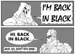  2koma comic covered_eyes covered_mouth english greyscale hood joke limited_palette male_focus mask monochrome multiple_boys overwatch reaper_(overwatch) soldier:_76_(overwatch) speech_bubble visor 