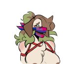 2025 ambiamorous_pride_colors anthro astarvingfarbeagle bdsm big_breasts bisexual_pride_colors blush boba_(astarvingfarbeagle) bondage bound breasts brown_hair cloth_gag crossgender female fur gag gagged generation_2_pokemon green_eyes green_highlights hair hi_res highlights_(coloring) lgbt_pride mtf_crossgender multicolored_hair nintendo pokemon pokemon_(species) pride_colors restraints rope rope_bondage smeargle solo tan_body tan_fur two_tone_hair