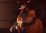 absurd_res anthro big_breasts black_body black_fur black_hair bone breasts canid canine clothing digital_media_(artwork) duo female fur hair hi_res male male/female mammal scott_arts scp-1471-a scp_foundation skull skull_head