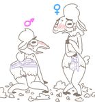  2016 anthro anus balls bdsm caprine clothed clothing digital_media_(artwork) duo female male mammal nervous open_mouth pussy remmy_cormo_(character) shaving sheep simple_background skimpy sweat teeth the_weaver white_background wide_eyed 
