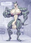 2024 abs animal_genitalia anthro artist_name ball_tuft balls beastars biceps big_balls big_biceps big_genitalia big_muscles big_nipples big_pecs big_penis biped black_finger_claws black_nose black_toe_claws blue_arms blue_body blue_ears blue_feet blue_legs blue_tail blue_text blurred_background canid canine canis countershade_face countershade_torso countershading digital_drawing_(artwork) digital_media_(artwork) dumbbell english_text exclamation_point eyebrow_scar eyebrows facial_scar feet flaccid fully_sheathed genitals gym hi_res huge_muscles humanoid_feet hyper hyper_muscles legoshi_(beastars) looking_at_viewer male mammal muscular muscular_anthro muscular_arms muscular_biceps muscular_legs muscular_male muscular_thighs neck_muscles nipples nude nude_anthro nude_male obliques open_mouth pecs penis pink_inner_ear pink_nipples plantigrade pronounced_browridge scar serratus shadow sharp_teeth sheath signature solo speech_bubble standing tail talking_to_viewer tan_body tan_countershading tan_face teeth text thick_arms thick_neck thick_thighs trapezius tuft weights white_speech_bubble wolf wolfiecanem