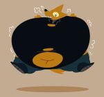 2022 anthro belly belly_expansion belly_inflation big_belly body_inflation bottomwear canid canine clothing cutout denim denim_bottomwear denim_clothing digital_media_(artwork) expansion floating footwear fox gregg_lee hi_res huge_belly hyper hyper_belly inflation jacket jeans leather leather_clothing leather_jacket leather_topwear male mammal navel navel_cutout night_in_the_woods open_mouth pants pawplants shoes simple_background solo tail tan_background teeth topwear torn_clothing