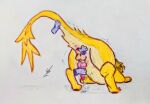 ambiguous_gender ambiguous_on_feral anal anal_fingering animal_genitalia animal_penis anus arcticos ass_up balls bodily_fluids brown_horn butt canid canine canine_genitalia canine_penis cum dragon duo eyes_closed feral fingering fur genital_fluids genitals hair hi_res holding_tail horn hybrid male male/ambiguous mammal multicolored_body mythological_creature mythological_scalie mythology orange_body pawpads paws penetration penis presenting presenting_hindquarters scalie sheath simple_background tail thumb_in_ass traditional_media_(artwork) two_tone_body