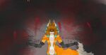 amber_eyes animal_humanoid anthro blood blood_splatter blue_mouth blue_nipples blue_vulva bodily_fluids breasts canid canine claws digital_media_(artwork) exposed_breasts female finger_claws fox fur genitals glowing glowing_genitalia glowing_nipples glowing_pussy hair humanoid inner_ear_fluff intelfox51 intelfox_(intelfox51) looking_at_viewer mammal mammal_humanoid nipples nude nude_anthro nude_female orange_body orange_fur pawpads paws simple_background solo tail text tuft vaginal vulva whiskers white_whiskers