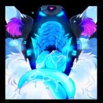 blue_inner_ear blue_mouth blue_tongue bodily_fluids drooling glowing glowing_mouth glowing_tongue hi_res imminent_vore inner_ear_fluff language long_tongue machine male mawplay mouth_shot open_mouth palate pink_inner_ear_fluff primagen protogen protogen_visor saliva saliva_on_tongue saliva_string throat tongue tongue_out tovarish tuft white_ears