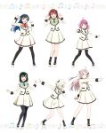  6+girls ahoge artbook black_hair black_pantyhose black_thighhighs blonde_hair blue_eyes blue_hair bow bowtie brown_hair emma_verde freckles full_body green_bow green_bowtie green_hair green_ribbon grey_eyes hair_ornament hair_over_one_eye highres jacket long_hair looking_at_viewer love_live! love_live!_nijigasaki_high_school_idol_club low_twintails medium_hair mia_taylor mifune_shioriko multiple_girls non-web_source official_art pantyhose pink_hair purple_eyes red_bow red_bowtie red_eyes ribbon school_uniform short_hair skirt smile socks standing tennoji_rina thighhighs twintails white_bow white_bowtie yellow_eyes yuki_setsuna zettai_ryouiki zhong_lanzhu 
