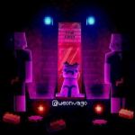 1:1 ambiguous_gender anthro artist_name clothed clothing crown detailed_background domestic_pig gold_ingot group headgear king low_res male mammal microsoft minecraft mojang moody_lighting pig_(minecraft) piglin pink_body pink_skin royalty sign sitting soul_lantern suid suine sus_(pig) text trio tusks unavailable_at_source weonvago xbox_game_studios