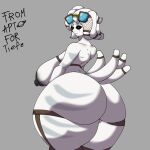1:1 anthro astra0w0 big_butt biped breasts butt digital_media_(artwork) english_text female ghast_(minecraft) hi_res huge_butt microsoft minecraft mojang nipples simple_background smile solo tail text thick_thighs wide_hips xbox_game_studios