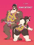 absurd_res anthro baseball_cap baw_(borkbawbaw) bennycartoonist bent_over border_collie briefs_pull bulge butt canid canine canis clothing clothing_pull collie domestic_dog duo eyewear full-length_portrait furgonomic_headwear furgonomics furry-specific_brand giant_otter glasses good_boy halftone halftone_background hat hat_over_eyes headgear headwear herding_dog hi_res lars_(rudderbutts) male mammal muscular muscular_male mustelid otter pastoral_dog pattern_background pattern_clothing pattern_underwear pecs pink_clothing pink_underwear portrait presenting presenting_hindquarters presenting_underwear promotional_material river_otter rudderbutts sheepdog shirt simple_background smile tank_top topwear underwear underwear_pull wide_stance yellow_clothing yellow_underwear