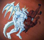 69_position abs absurd_res anthro biceps blue_body blue_scales bodily_fluids bovid bovine carpet claws dragon duo erection european_mythology fellatio genitals greek_mythology hi_res horn humanoid_genitalia humanoid_penis jewelry jindrack_hemy kurenai_(artist) male male/male mammal markings minotaur minotaur_(princess_knight_catue) muscular muscular_anthro muscular_male mythological_creature mythological_scalie mythology necklace nipples on_ground oral pecs penile penis red_body red_markings red_sclera red_skin saliva scales scalie sex teeth tongue tongue_out wings yellow_body yellow_scales