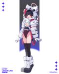  1girl alternate_costume animal_ear_headwear animal_ears apron bag black_hair black_leotard black_thighhighs blue_archive blush boots cat_ears cat_girl colored_inner_animal_ears colored_inner_hair gloves helmet highres holding holding_bag jacket kazusa_(blue_archive) leotard looking_at_viewer maid_headdress multicolored_hair open_mouth pink_apron pink_eyes pink_hair ranyu see-through_apron see-through_clothes short_apron solo space_helmet spacesuit thighhighs two-tone_hair white_bag white_boots white_gloves white_jacket 
