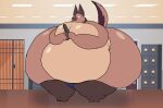2024 2d_animation adansin animated anthro belly big_belly big_breasts big_butt big_cheeks black_nose blue_clothing blue_panties blue_underwear breasts brown_body brown_ears brown_eyes brown_inner_ear brown_tail butt canid canine canis chubby_cheeks clothing colored digital_media_(artwork) domestic_dog female german_shepherd gun handgun herding_dog holding_object holding_weapon huge_belly huge_breasts huge_butt huge_thighs hyper hyper_belly hyper_breasts hyper_butt hyper_thighs inside mammal morbidly_obese morbidly_obese_anthro morbidly_obese_female multicolored_body obese obese_anthro obese_female overweight overweight_anthro overweight_female panties pastoral_dog pistol ranged_weapon sharp_teeth shooting_gun short_playtime sitting solo tail tan_body tan_tail teeth thick_thighs two_tone_body two_tone_tail underwear unit-k9_(adansin) weapon