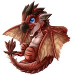  blue_eyes capcom chibi chibity feral hi_res male membranous_wings monster_hunter rathalos red_scales scales scalie simple_background solo spikes teeth video_games white_background wings wyvern 