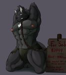  abs anthro armpits athletic biceps big_muscles black_fur black_wolf blue_eyes bulge canine chain clothing croiyan fur grey_fur loincloth male mammal muscular muscular_male nipples pecs solo sonic_wolfe triceps white_fur wolf 
