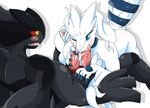  &lt;3 2016 anthro anthrofied bent_over black_body blue_eyes blue_sclera blush cum cum_in_mouth cum_inside cum_on_penis dragon duo eye_contact female fur furred_dragon grey_body hair humanoid_penis legendary_pok&eacute;mon long_hair long_tongue lying male male/female mellonsoda multi_penis nintendo nude on_back one_eye_closed open_mouth oral penis pok&eacute;mon pok&eacute;morph raised_tail red_sclera reshiram sharp_teeth simple_background slit_pupils speech_bubble teeth tongue tongue_out video_games white_background white_fur white_hair wink yellow_eyes zekrom 