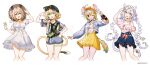  4girls :3 :p ahoge animal_charm animal_ears artist_name ashton_marten_(vtuber) bag bead_bracelet beads bird_girl bite_mark black_shirt blonde_hair blue_hair blue_shorts blue_tail bow bracelet braid breasts brown_hair charm_(object) chinchilla_(animal) chinchilla_ears chinchilla_girl chinchilla_tail cleavage_cutout clothing_cutout crescent crescent_necklace crop_top culottes dooby_(vtuber) dress eyewear_on_head feather_hair flower fur-tipped_tail green_eyes grey_jacket hair_bow hair_flower hair_ornament hat head_wings heart heart-shaped_eyewear heart_cutout highres hyuni_(character) indie_virtual_youtuber jacket jerboa_tail jewelry legband long_hair mouse_girl mouse_tail multicolored_hair multiple_girls necklace nimi_nightmare notched_ear one_eye_closed open_mouth owl_ears owl_girl pink_eyes renkkai sample_watermark scrunchie shirt short_hair short_sleeves shorts shoulder_bag side_ponytail simple_background skirt smile straw_hat striped_clothes striped_jacket sunglasses tail tail_flower tail_ornament tapir_ears tapir_girl tongue tongue_out twin_braids two-tone_hair two-tone_tail v vertical-striped_clothes vertical-striped_jacket very_long_hair virtual_youtuber watermark white_background white_dress white_hair wings wristband yellow_skirt yellow_tail 