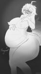 4k 9:16 absurd_res anthro belly big_belly big_breasts big_nipples breasts digitigrade dudunsparce female flophelia flustered generation_9_pokemon hand_on_belly hand_on_breast hi_res long_tail looking_at_viewer monochrome nintendo nipples no_navel pokemon pokemon_(species) pregnant pregnant_anthro pregnant_female segmented_tail simple_background sketch solo tail thick_thighs tongue tongue_out yumi_(flophelia)