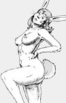  anthro doug_winger female hair lagomorph mammal monochrome nipples rabbit solo 