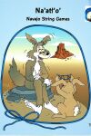 4_fingers 4_toes american_mythology anthro arm_tuft arms_on_legs black_nose black_text blue_sky boulder butt_tuft calf_tuft canid canine canis canyon casual_nudity cheek_tuft chest_tuft cloud cloudy_sky cotton_tail cover_art coyote coyote_(native_american_mythology) coyote_stories crossed_legs curling_toes desert digital_drawing_(artwork) digital_media_(artwork) digitigrade duo ear_tuft elbow_tuft english_text facial_tuft feet feral fingers fluffy fluffy_chest fluffy_tail fur gloves_(marking) gradient_sky grey_body grey_fur head_tuft hip_tuft humanoid_feet humanoid_hands humanoid_heel indigenous_north_american_mythology knee_tuft lagomorph leg_markings leg_tuft leporid lines_drawn long_ears male mammal markings molly_trainor multicolored_body multicolored_fur mythology navajo north_american_mythology nude_anthro on_rock open_mouth outside plantigrade public_domain rabbit raised_tail raised_toes rock shoulder_tuft sitting sitting_on_rock sky skyscape smile smiling_at_another socks_(marking) soles string supported_legs tail tan_body tan_fur text title toes toony translated tuft two_tone_body two_tone_fur tying white_feet white_hands white_sclera white_tail yellow_eyes