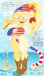 4th_of_july adora_(bloons) american_flag american_flag_bikini anthro big_breasts bikini blonde_eyebrows blonde_eyelashes blonde_hair bloons_tower_defense breasts cleavage_cutout clothing countershading cutout english_text eyebrows eyelashes fangs female fireworks flag_bikini fur goatboydraws hair haplorhine hi_res holidays long_hair long_tail mammal monkey ninja_kiwi nipple_outline open_mouth ponytail primate purple_eyes red_tongue solo swimwear tail tan_body tan_countershading tan_skin teeth teeth_showing text thick_eyebrows tongue two-piece_swimsuit united_states_of_america yellow_body yellow_fur