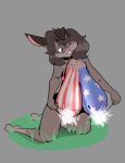 american_flag_bikini anthro big_breasts bikini bodypaint breasts clothing empskit female flag_bikini grass hi_res huge_breasts hyper hyper_breasts kneeling lagomorph leporid mammal marlena_(empskit) plant rabbit sagging_breasts solo sparklers swimwear two-piece_swimsuit