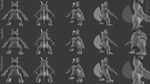 2016 3d_(artwork) 4k absurd_res amphibian boots clay clothing contact_sheet digital_media_(artwork) dino_(tjdolphin) feral fin fish footwear gloves hi_res leather male marine monochrome musclegut muscular nintendo pok&eacute;mon rough_(disambiguation) sandals sculpture slit solo standing swampert tjdolphin unfinished video_games 