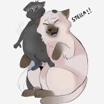 1:1 2024 3_toes 4_fingers absurd_res anthro artist_name bangs black_body black_eyes black_fur black_nose black_tail blue_mouth blush blush_lines brown_ears brown_feet cheek_tuft closed_smile colored dated dialogue digital_drawing_(artwork) digital_media_(artwork) domestic_cat duo english_description exclamation_point eyebrow_through_hair eyebrows eyelashes eyes_closed facial_tuft fangs featureless_crotch feet felid feline felis female female_anthro feral fingers fur hair hand_on_head happy hi_res interspecies larger_feral larger_male light lighting male male/female male_feral mammal mephitid mouth_closed multicolored_body multicolored_fur name_drop name_in_dialogue neck_tuft nude nude_anthro nude_female one_eye_closed open_mouth open_smile over_the_hedge persian_cat pink_nose quadruped shaded simple_background size_difference skunk smaller_anthro smaller_female smile smiling_at_another smiling_at_partner standing_on_another stella_(over_the_hedge) tail tan_body tan_fur tan_tail teeth text thin_eyebrows tiger_(over_the_hedge) toes translucent translucent_hair tuft two_tone_body two_tone_fur two_tone_tail white_background wolflly10 yelling yelling_at_another