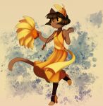 anthro bob_cut clothing dress felid feline female hi_res ivy_pepper lackadaisy mammal phanecito solo yellow_clothing yellow_dress
