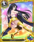  artist_request black_hair blue-framed_eyewear brown_eyes card_(medium) character_name chess_piece detached_sleeves fishnets glasses high_school_dxd long_hair official_art queen_(chess) shinra_tsubaki solo thighhighs torn_clothes trading_card very_long_hair 