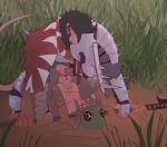 ambiguous_fluids anthro armor balls bodily_fluids colored crouching dirty dlrp99 duo evil_face fangs forced foreskin from_front_position genital_fluids genitals grass hi_res looking_at_another lying male male/male mammal missionary_position mud nipples on_back open_mouth penis plant precum rape rodent saliva sex signature skaven smile strangling struggling tail teeth tongue tongue_out warhammer_(franchise) weapon
