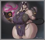 2025 anthro areola areola_slip artist_name belt big_breasts biped black_eyeshadow black_fingernails black_hair black_lips black_nails black_tail bovid bracelet breasts brown_areola brown_body brown_breasts brown_fur caprine caprine_demon choker clothing colored_nails curvy_figure demon dress ear_piercing evelynn_(greasymojo) eyeshadow female fingernails fur glistening glistening_breasts glistening_thighs goat_demon gold_(metal) gold_bracelet gold_jewelry hair hi_res huge_breasts huge_thighs jewelry jezzlen lips makeup mammal nails necklace nipple_outline occult_symbol pentagram piercing pink_tentacles portrait purple_clothing purple_dress red_eyes short_hair sideless_dress solo spade_tail symbol tail tan_body tan_fur tentacles text thick_bottom_lip thick_thighs three-quarter_portrait tome voluptuous wide_hips