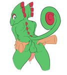  anthro balls blue_eyes butt butt_grab chameleon disembodied_hand erection green_skin hand_on_butt human human_on_anthro humanoid_penis interspecies lizard male mammal narija penis precum presenting presenting_hindquarters reptile scalie video_games yooka yooka-laylee 