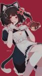  &gt;_&lt; 2others alternate_costume anger_vein animal_ear_hairband animal_ears annoyed apron black_dress black_hairband black_tail brown_hair cat_ear_hairband cat_ears cat_tail center-flap_bangs chara_(undertale) commentary_request double-parted_bangs dress enmaided fake_animal_ears feet_out_of_frame frilled_apron frilled_dress frilled_gloves frilled_hairband frilled_sleeves frills frisk_(undertale) gloves hair_between_eyes hairband hands_up hanicake heart highres knees_up leaning_back maid maid_apron multiple_others one_side_up open_mouth outline over-kneehighs own_hands_together puffy_short_sleeves puffy_sleeves red_background red_eyes ribbon ribbon-trimmed_hairband short_hair short_sleeves sideways_glance simple_background solo_focus tail thighhighs tongue undertale v-shaped_eyebrows white_apron white_gloves white_outline white_ribbon white_thighhighs 
