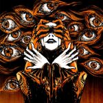  1other artist_name baroquegothik black_lips earrings extra_eyes hand_on_another&#039;s_face jewelry monster multiple_rings original pale_skin ring teeth 